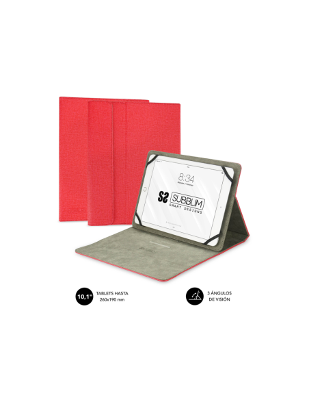 SUBBLIM Funda Tablet Clever Stand Tablet Case 10,1" Red