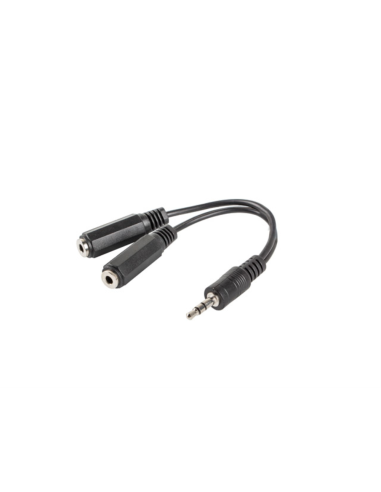 Lanberg AD-0024-BK cable de audio 0,1 m 3,5mm 2 x 3.5mm Negro