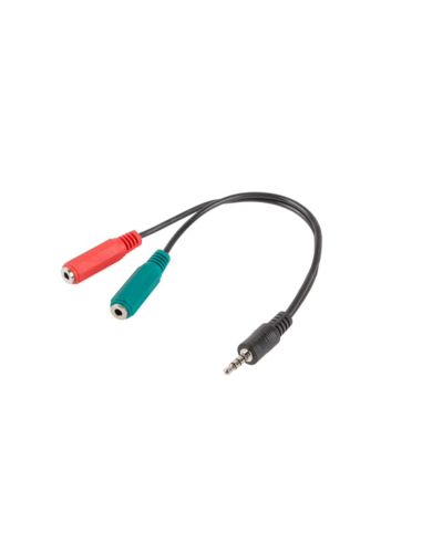 Lanberg AD-0023-BK cable de audio 0,2 m 3,5mm 2 x 3.5mm Negro