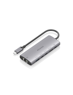 AISENS USB-C Dock 6 en 1, USB-C a 1xHDMI, 1xRJ45, 1xUSB-A 10G, 2xUSB-C 10G, 1xUSB-C PD, Gris, 20cm