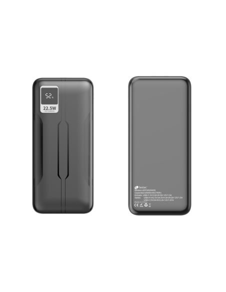 Leotec LEPOW20W22K batería externa Polímero de litio 20000 mAh Negro