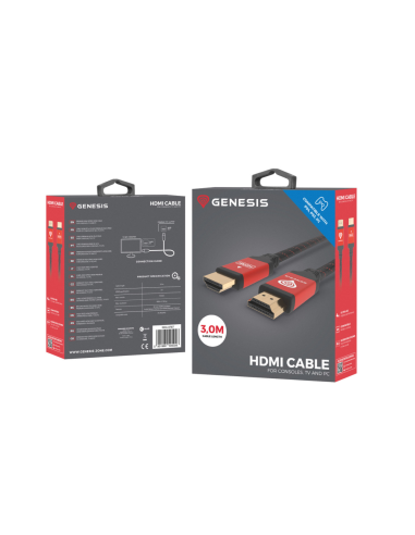 GENESIS NKA-0787 cable HDMI 3 m HDMI tipo A (Estándar) Negro, Rojo