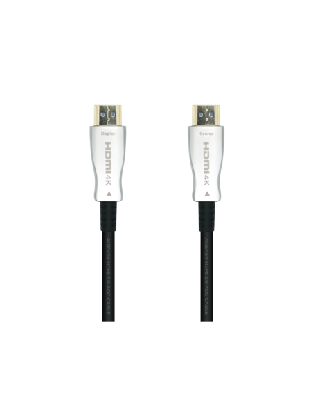 AISENS Cable HDMI V2.0 AOC Premium Alta Velocidad / HEC 4k@60Hz 18Gbps, A/M-A/M, Negro, 20m