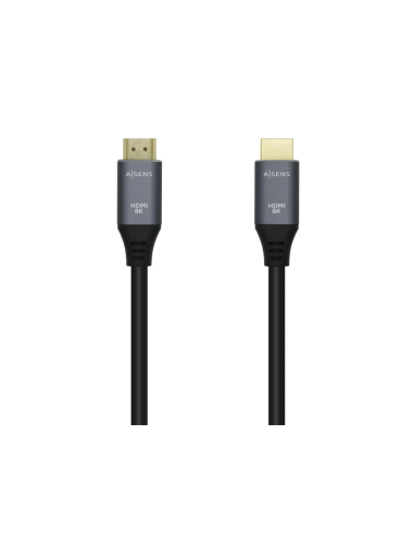 AISENS Cable HDMI V2.1 Ultra Alta Velocidad / HEC 8k@60Hz 48Gbps, A/M-A/M, Gris/Negro, 3.0m