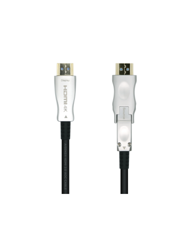 AISENS Cable HDMI V2.0 AOC Desmontable Premium Alta Velocidad / HEC 4k@60Hz 4:4:4 18Gbps, A/M-D/A/M, Negro, 20m