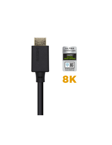 AISENS Cable HDMI V2.1 Ultra Alta Velocidad / HEC Certificado 8k@60Hz 48Gbps, A/M-A/M, Negro, 1.0m