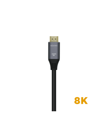 AISENS Cable HDMI V2.1 Ultra Alta Velocidad / HEC 8k@60Hz 48Gbps, A/M-A/M, Gris/Negro, 0.5m