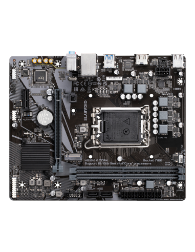 GIGABYTE H610M K DDR4 Placa base - Compatible con procesadores Intel Core 14th Gen CPUs, 3+1+1 Phases Hybrid Power Design, up to