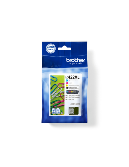 Brother LC422XLVAL cartucho de tinta 4 pieza(s) Original Negro, Cian, Magenta, Amarillo