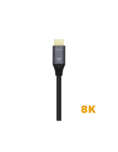 AISENS Cable HDMI V2.1 Ultra Alta Velocidad / HEC 8k@60Hz 48Gbps, A/M-A/M, Gris/Negro, 2.0m