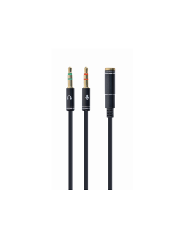 Gembird !Adapter audio stereo 3.5mm mini Jack/4PIN/ cable de audio 0,2 m 3,5mm 2 x 3.5mm Negro