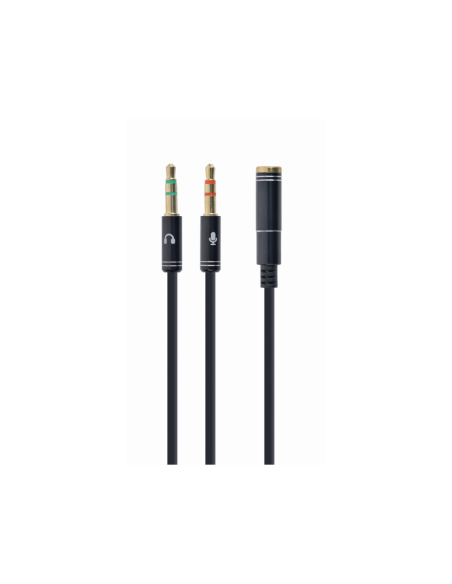 Gembird !Adapter audio stereo 3.5mm mini Jack/4PIN/ cable de audio 0,2 m 3,5mm 2 x 3.5mm Negro