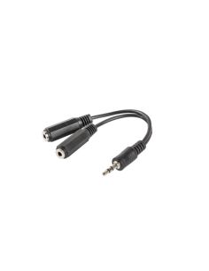 Lanberg AD-0024-BK cable de audio 0,1 m 3,5mm 2 x 3.5mm Negro