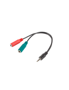 Lanberg AD-0023-BK cable de audio 0,2 m 3,5mm 2 x 3.5mm Negro