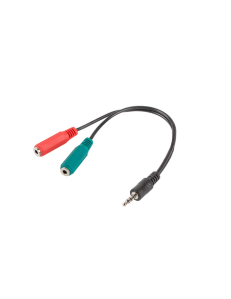 Lanberg AD-0023-BK cable de audio 0,2 m 3,5mm 2 x 3.5mm Negro