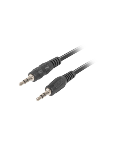 Lanberg CA-MJMJ-10CC-0020-BK cable de audio 2 m 3,5mm Negro
