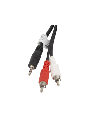 Lanberg CA-MJRC-10CC-0050-BK cable de audio 5 m 3,5mm 2 x RCA Negro
