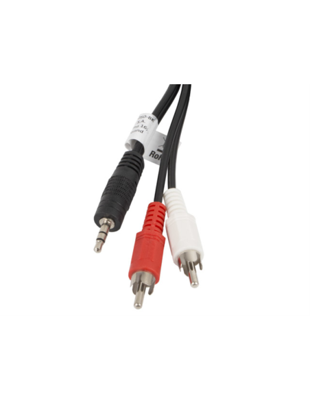 Lanberg CA-MJRC-10CC-0050-BK cable de audio 5 m 3,5mm 2 x RCA Negro