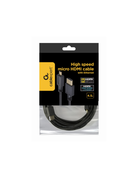 Gembird 4.5m HDMI-M/micro HDMI-M cable HDMI 4,5 m HDMI tipo A (Estándar) HDMI tipo D (Micro) Negro