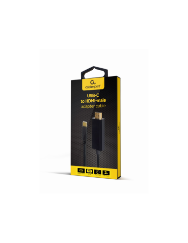Gembird A-CM-HDMIM-02 adaptador de cable de vídeo 2 m USB Tipo C HDMI Negro