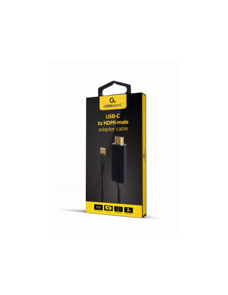 Gembird A-CM-HDMIM-02 adaptador de cable de vídeo 2 m USB Tipo C HDMI Negro