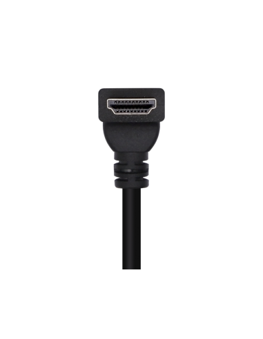 AISENS Cable HDMI V2.0 Acodado Premium Alta Velocidad / HEC 4K@60Hz 18Gbps, A/M-A/M, Negro, 1.0m