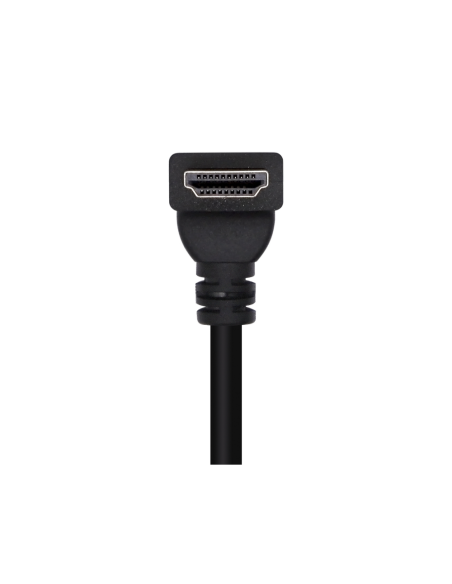 AISENS Cable HDMI V2.0 Acodado Premium Alta Velocidad / HEC 4K@60Hz 18Gbps, A/M-A/M, Negro, 1.0m