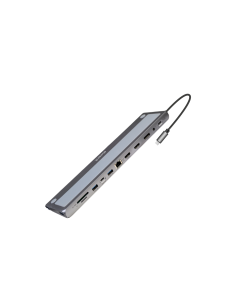 Ewent EW1150 base para portátil y replicador de puertos Alámbrico USB 3.2 Gen 1 (3.1 Gen 1) Type-C Aluminio