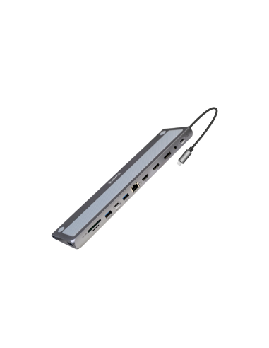 Ewent EW1150 base para portátil y replicador de puertos Alámbrico USB 3.2 Gen 1 (3.1 Gen 1) Type-C Aluminio