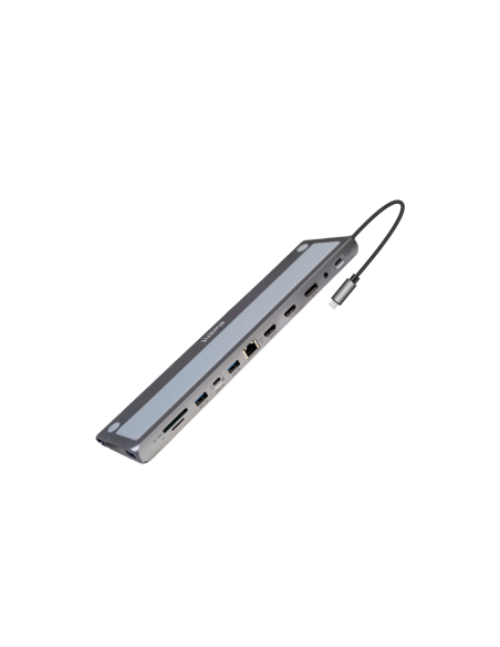 Ewent EW1150 base para portátil y replicador de puertos Alámbrico USB 3.2 Gen 1 (3.1 Gen 1) Type-C Aluminio