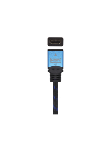AISENS Cable HDMI V2.0 Prolongador Premium Alta Velocidad / HEC 4K@60Hz 18Gbps, A/M-A/H, Negro/Azul, 1.0m
