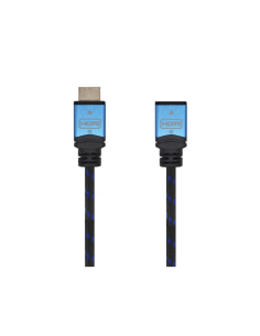 AISENS Cable HDMI V2.0 Prolongador Premium Alta Velocidad / HEC 4K@60Hz 18Gbps, A/M-A/H, Negro/Azul, 2.0m 2
