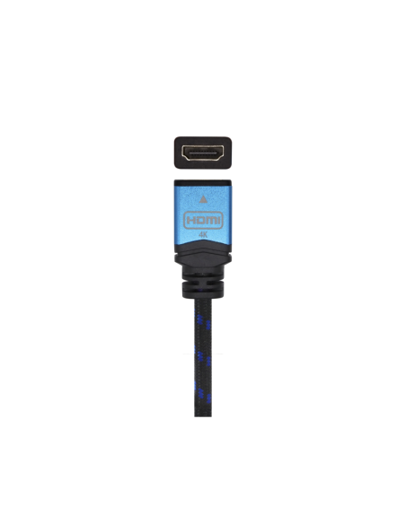 AISENS Cable HDMI V2.0 Prolongador Premium Alta Velocidad / HEC 4K@60Hz 18Gbps, A/M-A/H, Negro/Azul, 2.0m