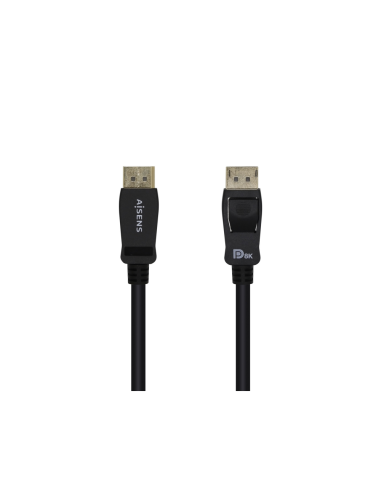 AISENS Cable Displayport Certificado V1.4 8k@60hz, DP/M-DP/M, Negro, 2.0m