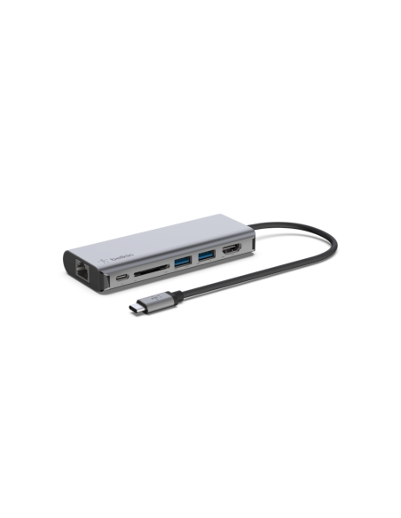 Belkin AVC008BTSGY base para portátil y replicador de puertos USB 3.2 Gen 1 (3.1 Gen 1) Type-C Negro, Gris