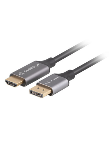 Lanberg CA-DPHD-20CU-0018-BK adaptador de cable de vídeo 1,8 m DisplayPort HDMI tipo A (Estándar) Negro, Plata