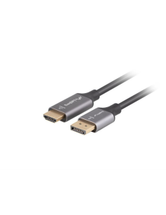 Lanberg CA-DPHD-20CU-0010-BK adaptador de cable de vídeo 1 m DisplayPort HDMI tipo A (Estándar) Negro, Plata