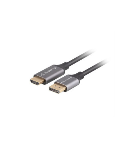 Lanberg CA-DPHD-20CU-0010-BK adaptador de cable de vídeo 1 m DisplayPort HDMI tipo A (Estándar) Negro, Plata