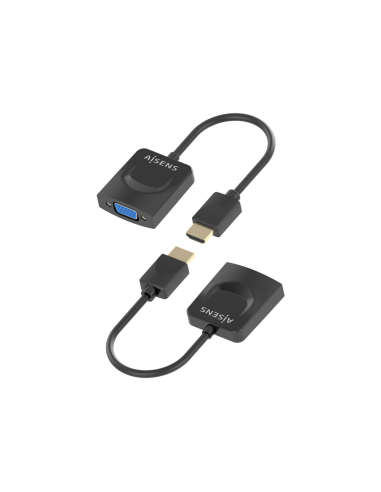 AISENS Conversor HDMI a SVGA, HDMI A/M-SVGA/H, Negro, 15?m