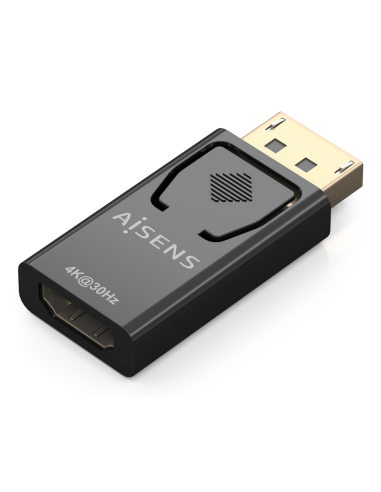 AISENS Conversor Displayport A HDMI 4K@30Hz, DP/M-HDMI/H, Negro