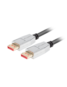 Lanberg CA-DPDP-20CU-0010-BK cable DisplayPort 1 m Negro, Plata