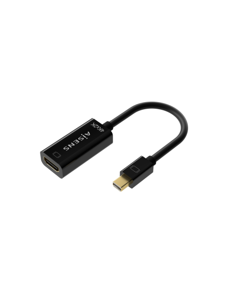 AISENS Conversor Mini DP V1.2 a HDMI V1.4 4K@30Hz, MDP/M-HDMI A/H, Negro, 15CM