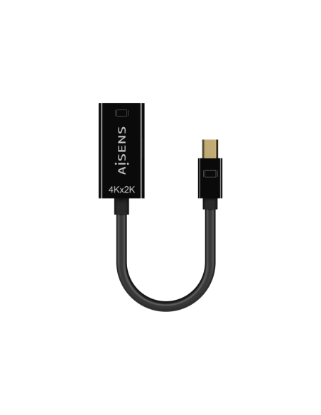 AISENS Conversor Mini DP V1.2 a HDMI V1.4 4K@30Hz, MDP/M-HDMI A/H, Negro, 15CM