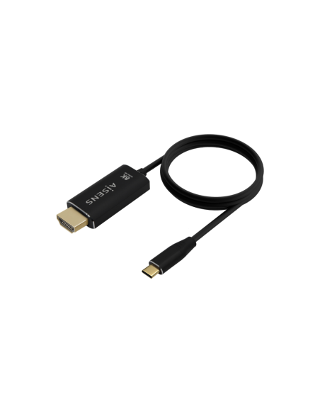 AISENS Cable Conversor Aluminio USB-C A HDMI 2.1 8k@60Hz, USB-C/M-HDMI/M, Negro, 1.0m