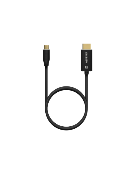 AISENS Cable Conversor Aluminio USB-C A HDMI 2.1 8k@60Hz, USB-C/M-HDMI/M, Negro, 1.0m