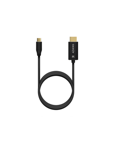 AISENS Cable Conversor Aluminio USB-C A HDMI 2.1 8k@60Hz, USB-C/M-HDMI/M, Negro, 2.0m