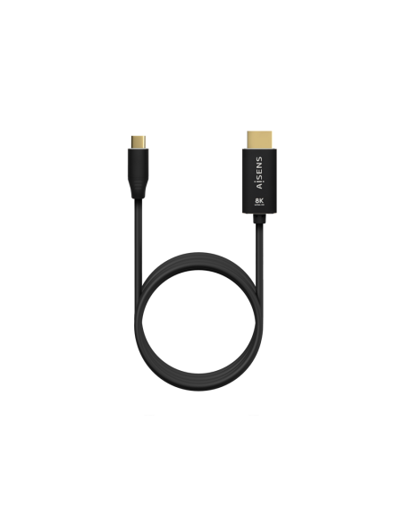 AISENS Cable Conversor Aluminio USB-C A HDMI 2.1 8k@60Hz, USB-C/M-HDMI/M, Negro, 2.0m