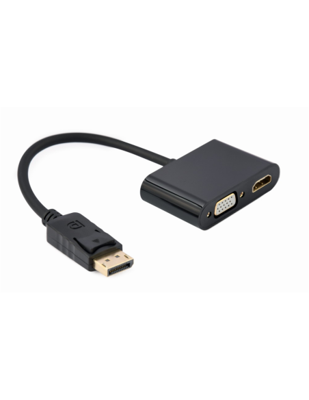 Gembird A-DPM-HDMIFVGAF-01 cable DisplayPort 0,1 m Negro