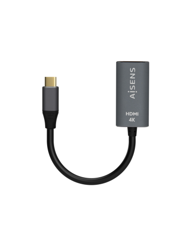 AISENS Conversor Aluminio USB-C a HDMI 4K@60Hz, USB-C/M-HDMI/H, Gris, 15cm