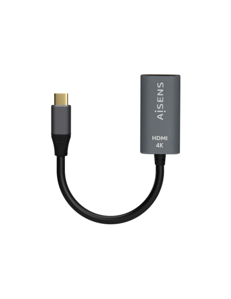 AISENS Conversor Aluminio USB-C a HDMI 4K@60Hz, USB-C/M-HDMI/H, Gris, 15cm